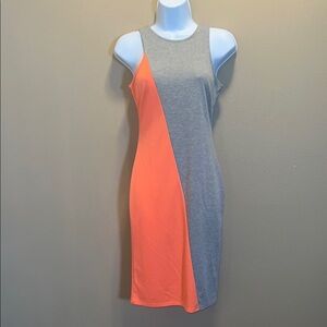 Project RUNWAY Women’s  Orange and Gray Asymmetrical Sheath Dress SZ XS